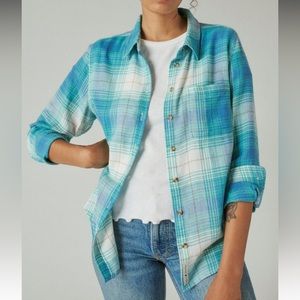 Plaid Flannel Button-Down Shirt